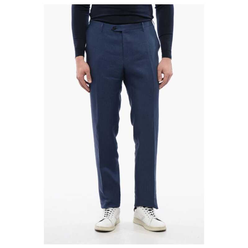 Corneliani 4-Pocketed ACADEMY Pure Linen Pants, theFeinheit