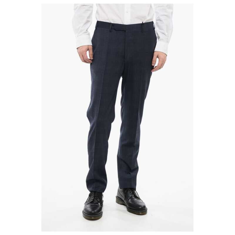 Corneliani CC COLLECTION 4-Pocketed Virgin Wool Pants with District Che, theFeinheit