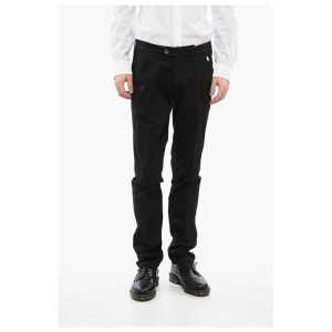 Corneliani ID Stretch Cotton Chinos Pants with Flap Back Pockets