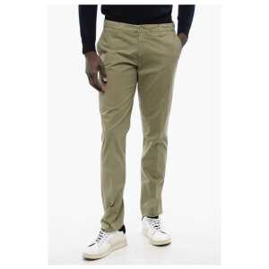 Corneliani CC COLLECTION Stretch Cotton Chinos Pants with Belt Loops