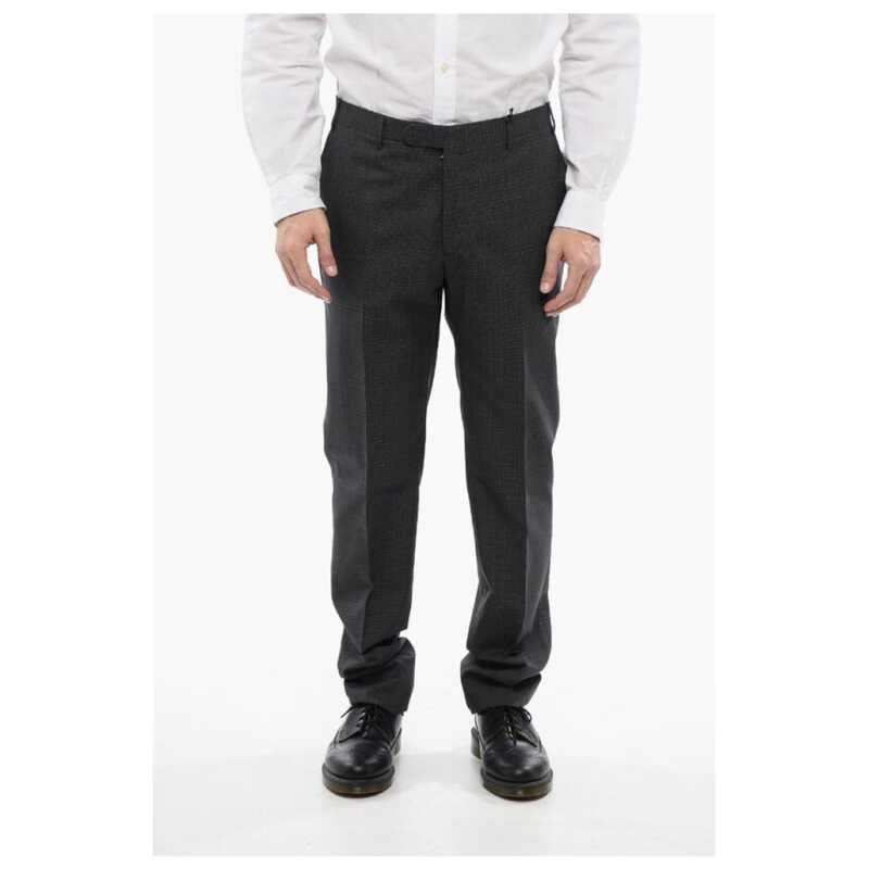 Corneliani CC COLLECTION Virgin Wool Pants with Check Pattern, theFeinheit