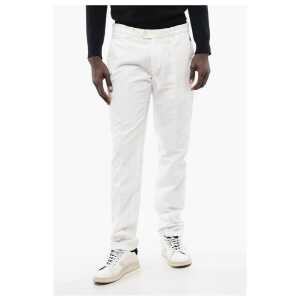 Corneliani ID Solid Color Cotton and Linen Chino Pants