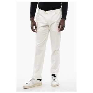 Corneliani Solid Color Stretch Cotton Pants with Belt Loops
