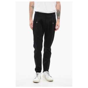 Corneliani TREND Cotton Single Pleat Pants with Hidden Closure