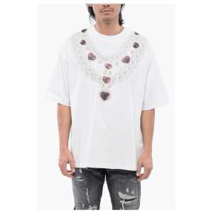 John Richmond Oversize Fit T-shirt With Necklace Print