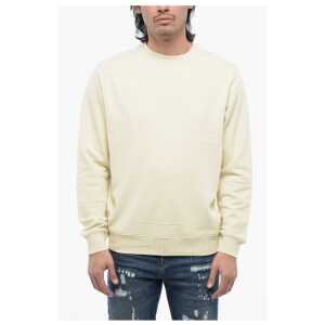John Richmond Brushed Cotton Crewneck Sweatshirt With Tone-Sur-Tone Logo