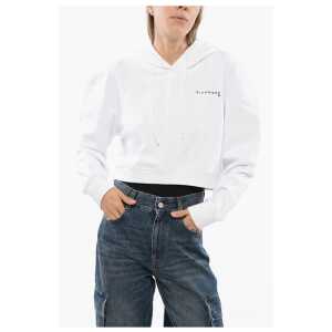 John Richmond PISTIL Cropped Sweatshirt with Embossed Logo
