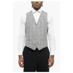 Corneliani CC COLLECTION District Check Virgin Wool Vest