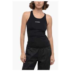 Jil Sander Tech Fabric Tank Top with Printed Logo