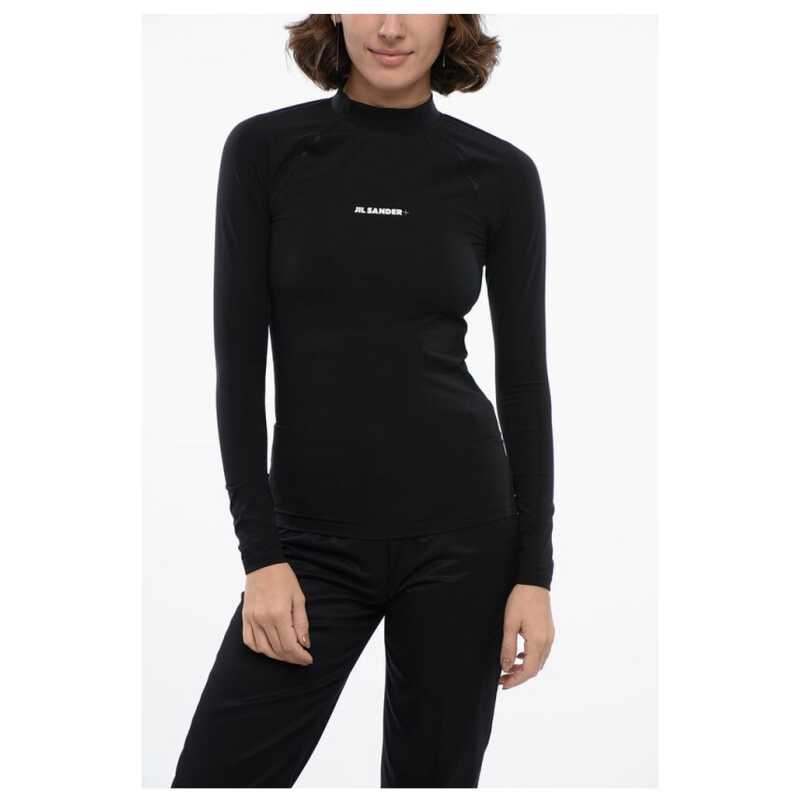 Jil Sander Long-sleeved Tech Fabric Top with Printed Logo, theFeinheit