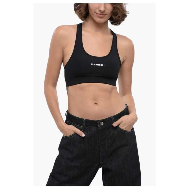 Jil Sander Tech Fabric Crop Top with Printed Logo, theFeinheit