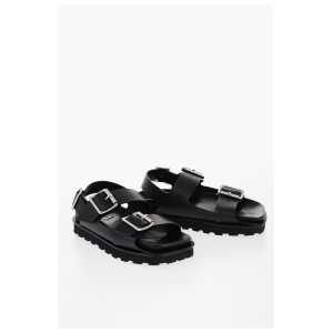 Jil Sander Leather Slingback Sandals with Double Buckle