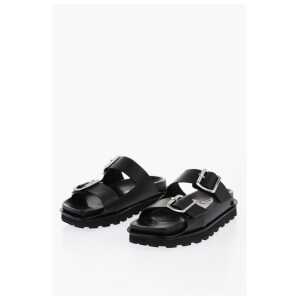 Jil Sander Leather Sandals with Double Buckle