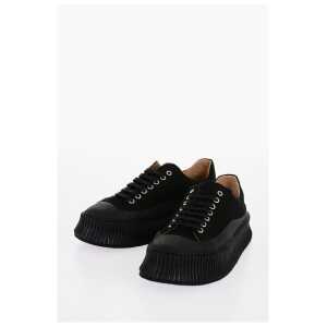 Jil Sander Lace-up Canvas Sneakers with Chunky Sole