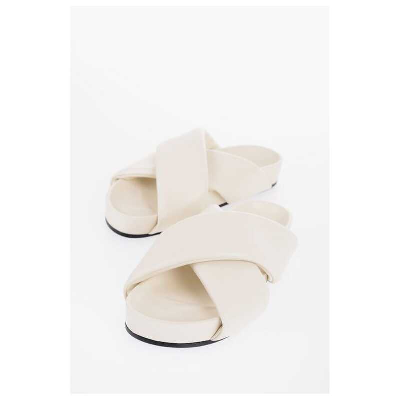 Jil Sander Criss Cross Designed Leather Sandals, theFeinheit