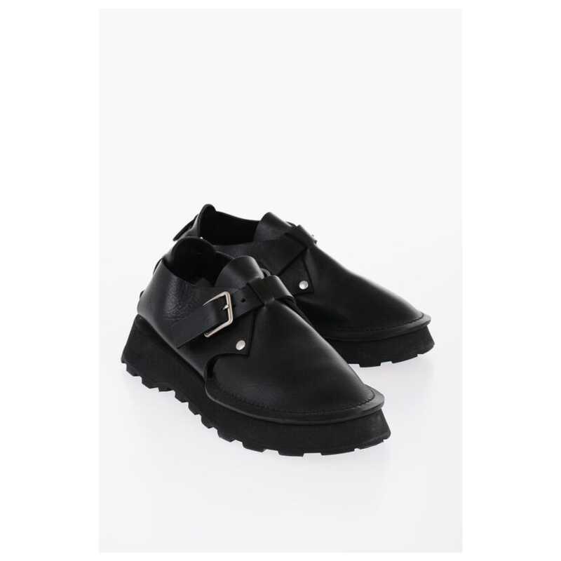 Jil Sander Leather Desert Booties with Front Buckle, theFeinheit