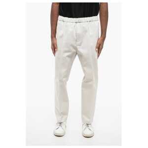 Jil Sander 4-Pocketed Twill Cotton Pants with Elastic Waistband