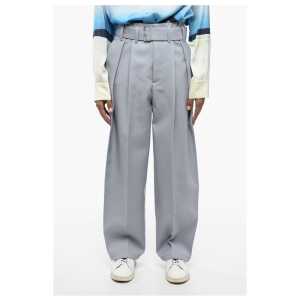 Jil Sander Double-pleated Wool Pants with Belt