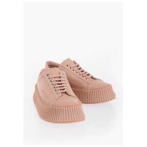 Jil Sander Lace-up Canvas Sneakers with Chunky Sole