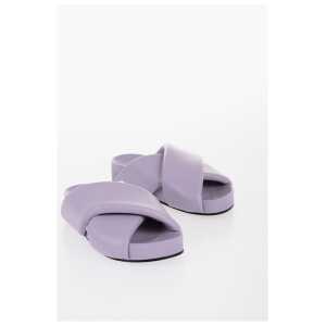Jil Sander Criss Cross Designed Leather Sandals