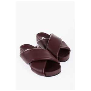 Jil Sander Criss Cross Designed Leather Sandals
