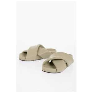 Jil Sander Criss Cross Designed Leather Sandals