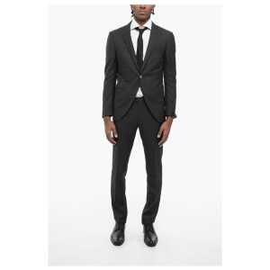Corneliani Swiss-Dot CERIM ACADEMY Center Vent Peak Lapel 1-Button Suit