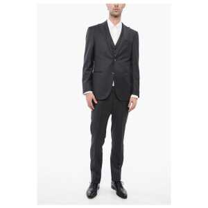 Corneliani Center Vent Peak Lapel CERIM.ACADEMY 3 Piece Waistcoat Suit