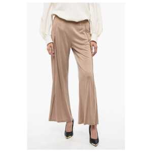 Armani EMPORIO Stretchy Wide-Leg Pants with Contrasting Trims