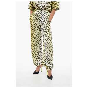 The Attico Satin Animalier Pants with Drawstring