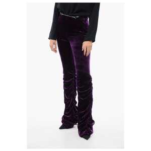 Gucci Velvet Ruched Pants with Detachable Belt