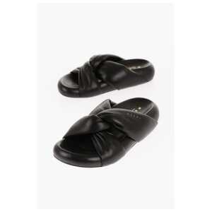 Marni Padded Leather Sadals with Braided Band