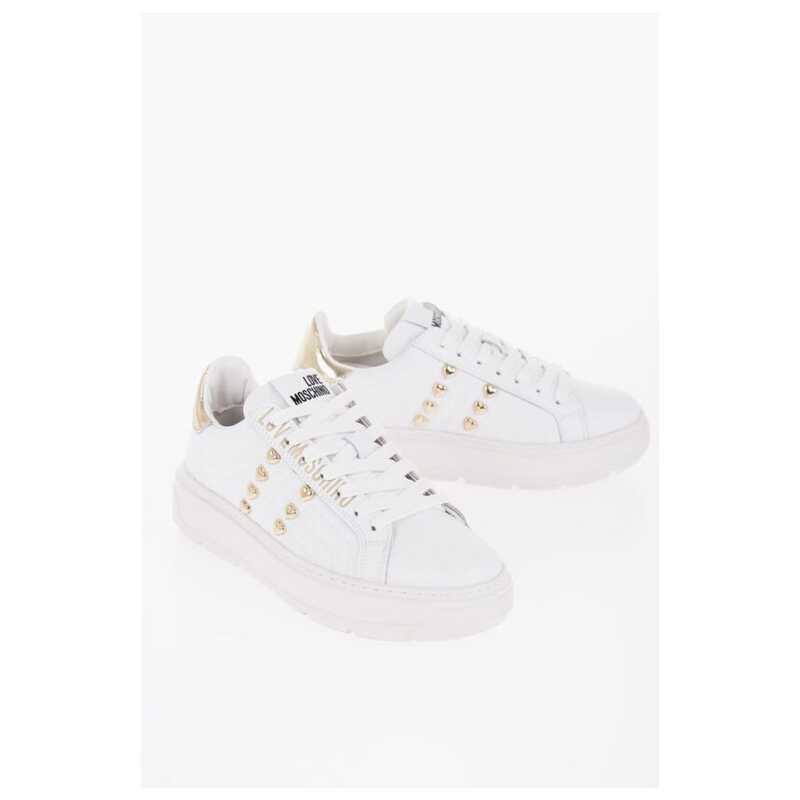 Moschino LOVE Quilted Leather BOLD40 Low-Top Sneakers with Golden Eff, theFeinheit