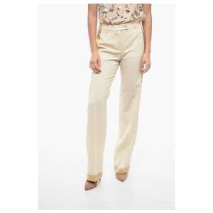 Moschino COUTURE Virgin Wool Tailoring Pants with Contrasting Detaili