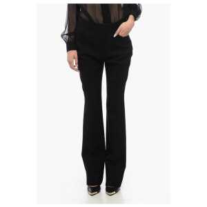 Saint Laurent Wool High-waisted Pants with Front Pleats
