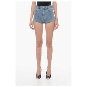 Mugler Denim Shorts with Jersey Inserts