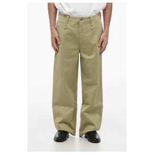 Burberry Cotton Wide Leg Pants with Belt Loops