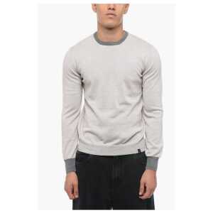 Fay Virgin Wool Sweater with Contrasting Edges and Patches