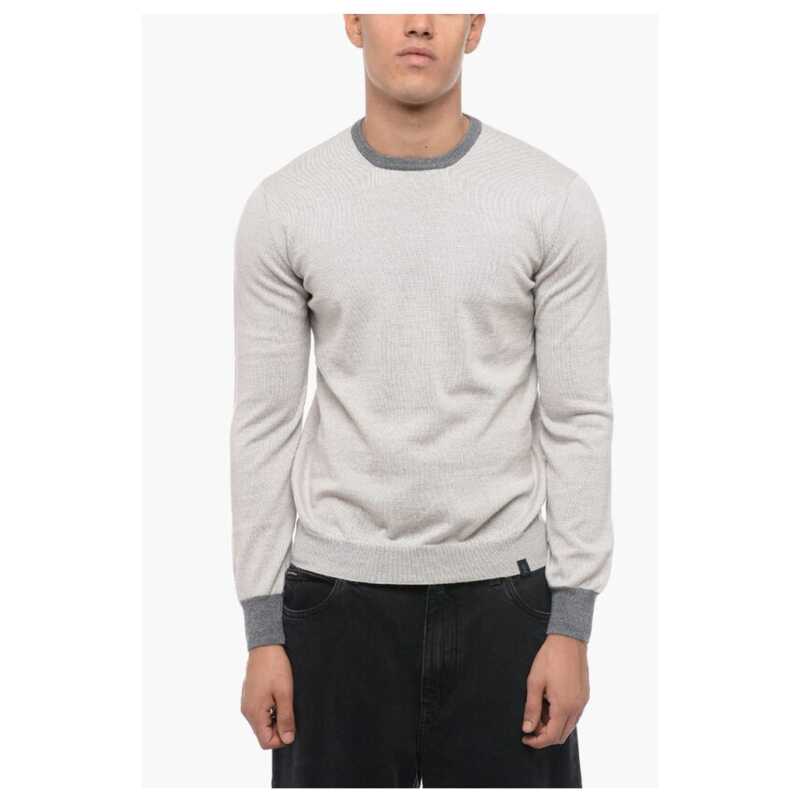 Fay Virgin Wool Sweater with Contrasting Edges and Patches, theFeinheit