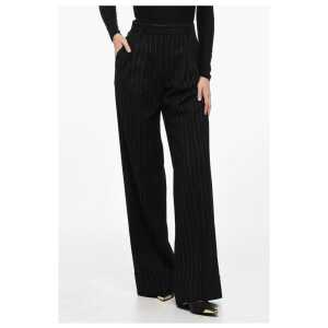 The Andamane Single-pleated Palazzo Pants with Lurex Pinstriped Motif