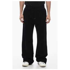 Saint Laurent Fleeced Cotton Straight Fit Sweatpants