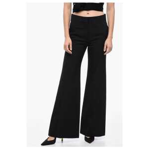 Givenchy Virgin Wool Wide Leg Pants with Concealed Closure