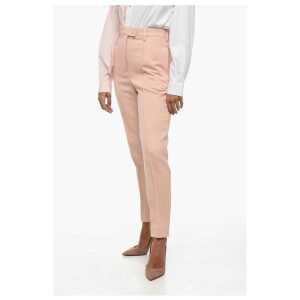 Prada Front Pleated Twill Wool Pants