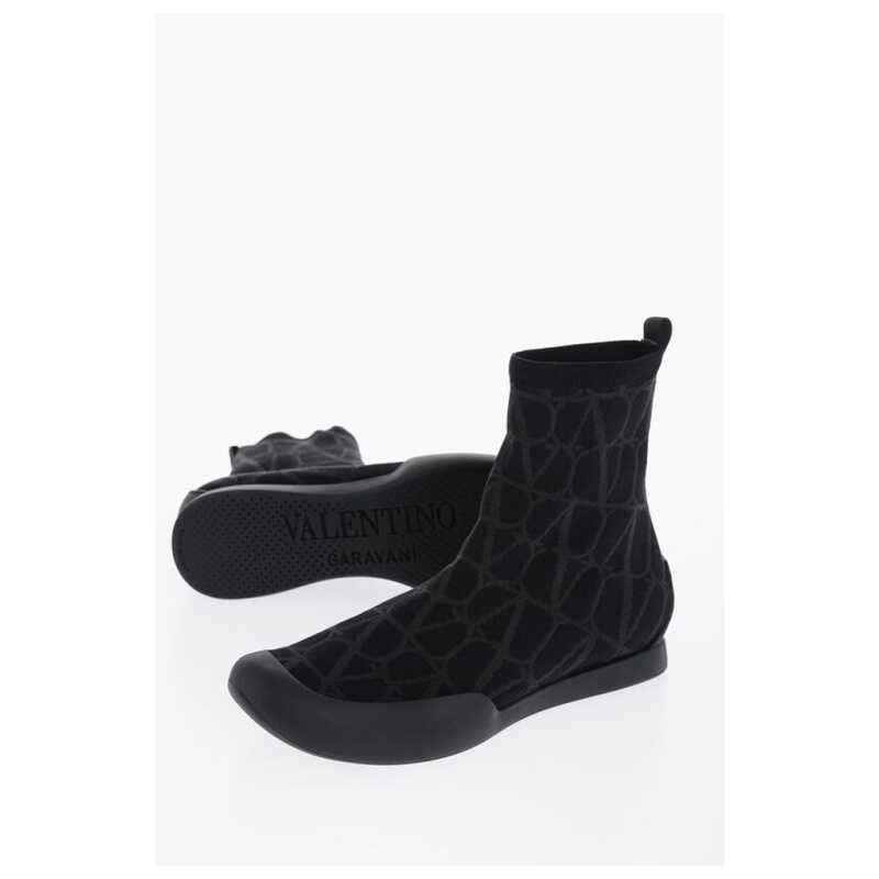 Valentino High-Top Sneakers With Monogram Jacquard Logo, theFeinheit