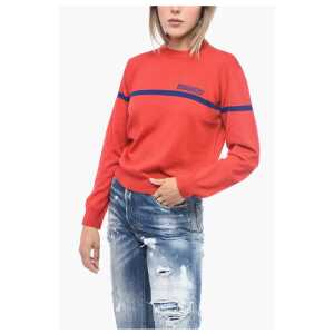 Dsquared² Crew Neck Virgin Wool Sweater with Embroidered Logo