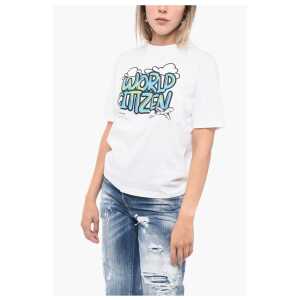 Dsquared² Crew Neck WORLD CITIZEN Cotton T-Shirt