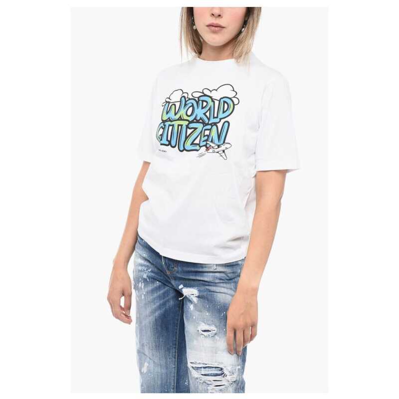Dsquared² Crew Neck WORLD CITIZEN Cotton T-Shirt, theFeinheit