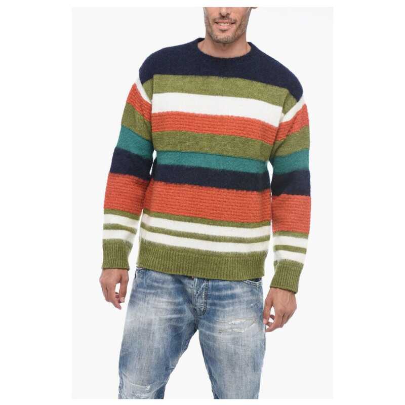 Dsquared² Wool-blended Fuzzy Pullover with Striped Pattern, theFeinheit