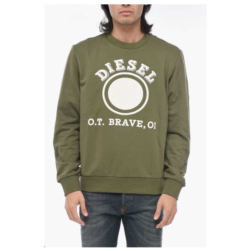 Diesel BRUSHED Cotton S-GINN-K35 Sweatshirt With Logo Print, theFeinheit