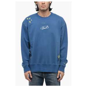 Diesel S-MACS-L2 Distressed Sweatshirt with Embroidered Logo